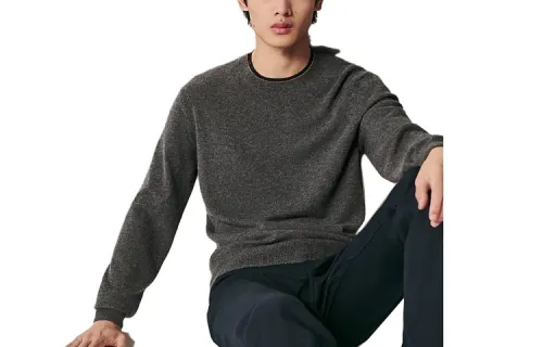 HERMES Sweaters Men's Dark Gray Crew Neck Moderate Other