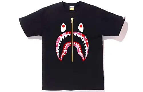 A BATHING APE Abc Gold Zip Shark Tee