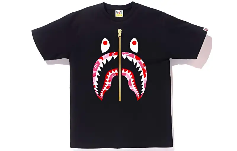 A BATHING APE Abc Gold Zip Shark Tee