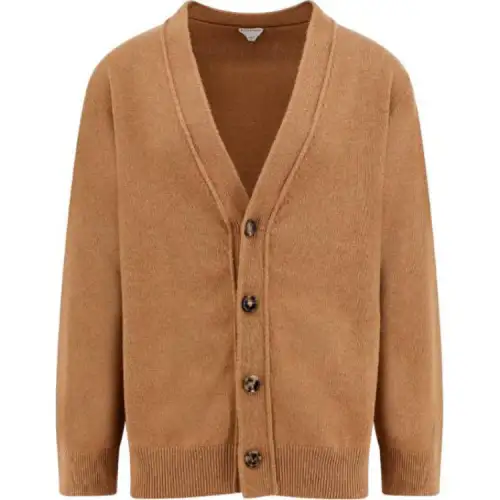 Bottega Veneta Long Sleeved V Neck Knitted Cardigan
