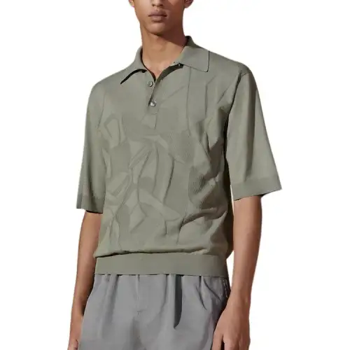 HERMES SS24 Polo Shirt Men's Sage Green