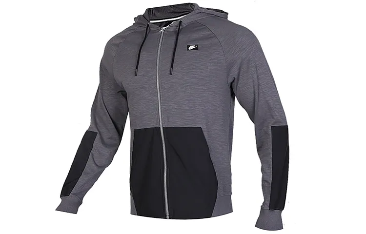 Nike Jackets Men's Gray Hooded (Non-detachable) Moderate Straight Fit
