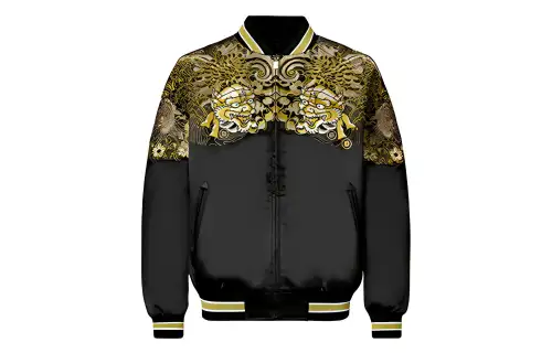 EVISU Jackets Men's Black Stand Collar Moderate Other
