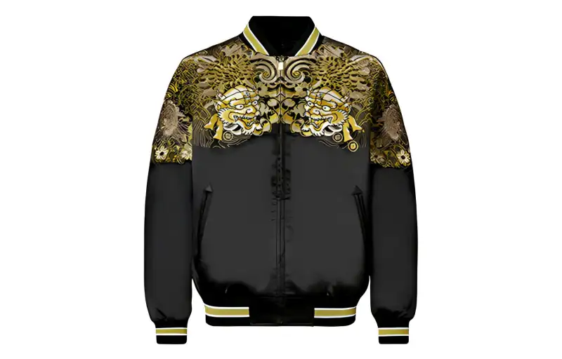 EVISU Jackets Men's Black Stand Collar Moderate Other