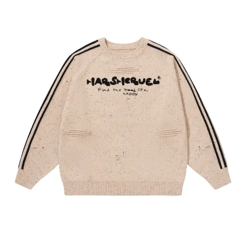 HARSH AND CRUEL Knitwear Unisex Sand Crew Neck Moderate Other