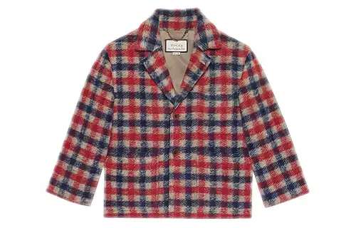 GUCCI Business Suit Coat Men's Tricolor Plaid