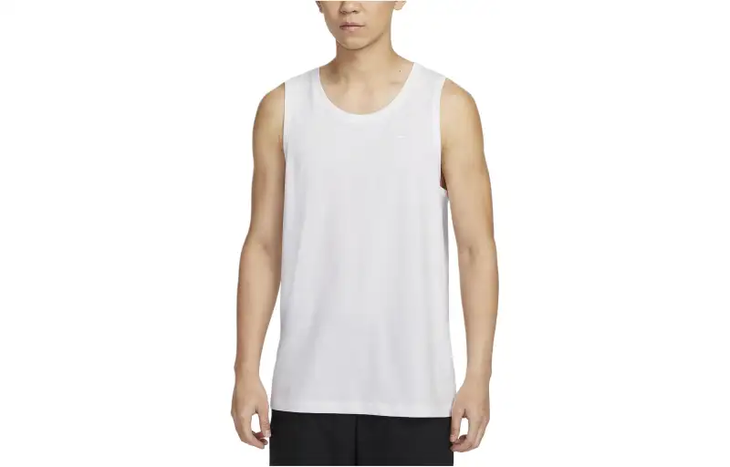 Nike Dri Fit Tank Tops Men's White Crew Neck Moderate