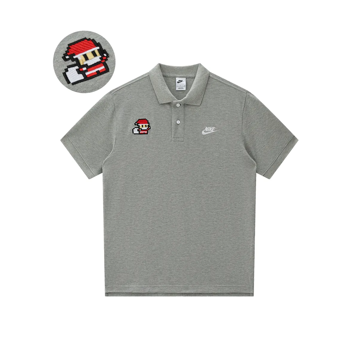 Nike Polo Shirts Unisex Gray Polo Collar Moderate
