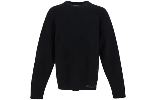 GUCCI Logo Embroidered Crewneck Knit Sweater