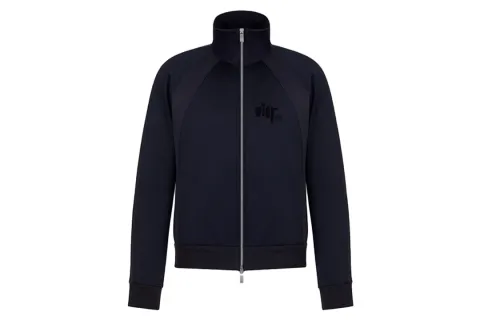 DIOR Jackets Men's Marine Blue Stand Collar Moderate Other