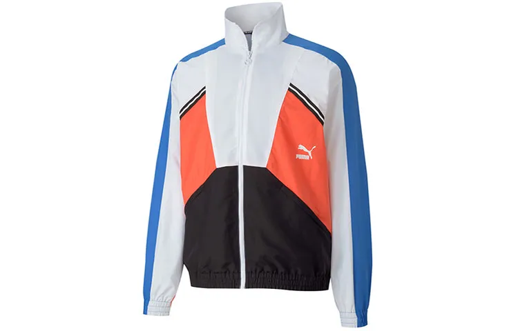 PUMA Jackets Men's Blue Stand Collar Moderate Straight Fit