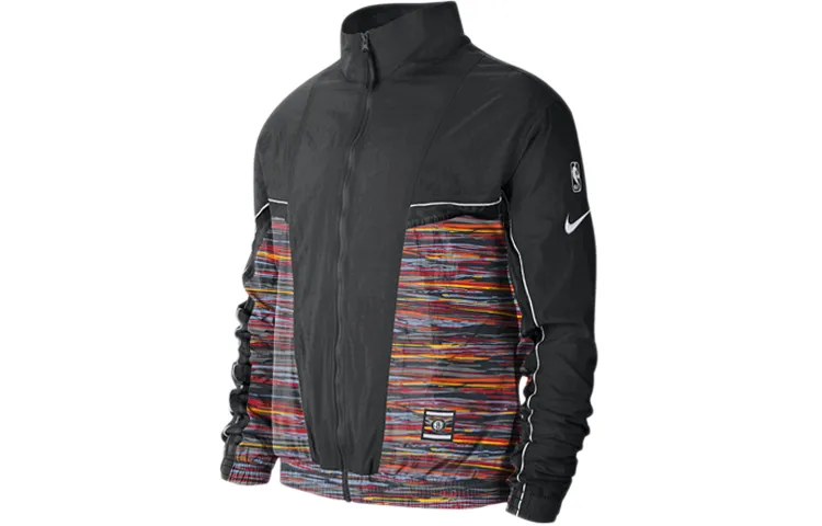 Nike Jackets Men's Black Stand Collar Moderate Straight Fit