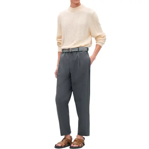 HERMES Casual Pants Men's Gray Moderate Other