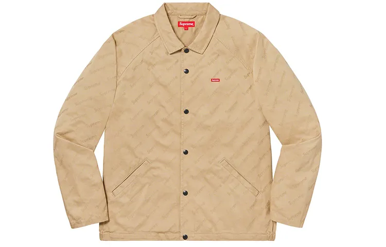 Supreme Snap Front Jacquard Logos Twill Jacket