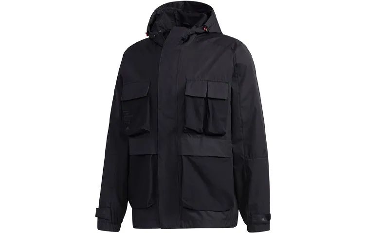 Adidas Jackets Men's Black Hooded Moderate Workwear
