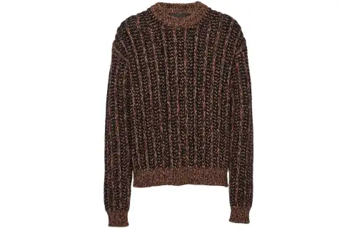 PRADA Sweaters Men's Camel Brown Crew Neck Moderate Other