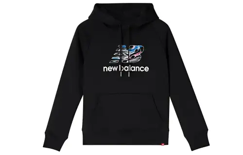 New Balance Sweatshirts Women's Black Hooded Moderate Regular