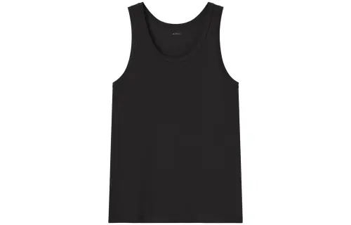 UNIQLO Tank Tops Men's Black Crew Neck Moderate Straight Fit