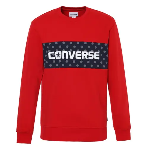 Converse Sweatshirts Men's Red Crew Neck Thickened