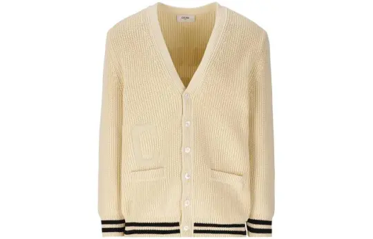 CELINE Sweaters Men's Ecru V Neck Other