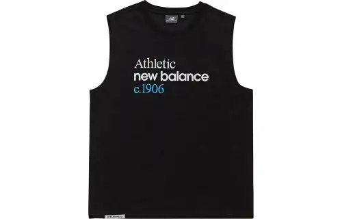 New Balance Tank Tops Men's Black Crew Neck Moderate Straight Fit