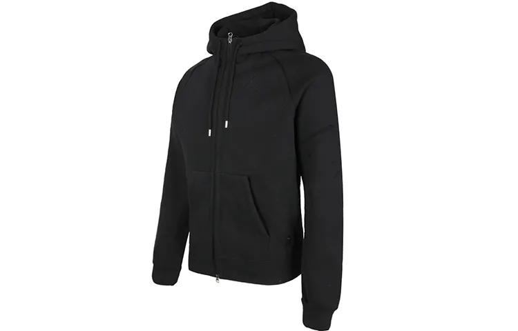 Jordan Jackets Men's Black Hooded (Non-detachable) Moderate Straight Fit