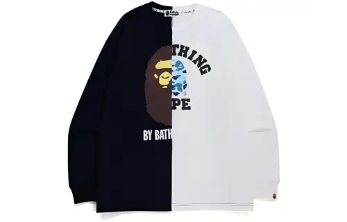 Bape College & By Bathing Relaxed Fit Ape L/S Tee