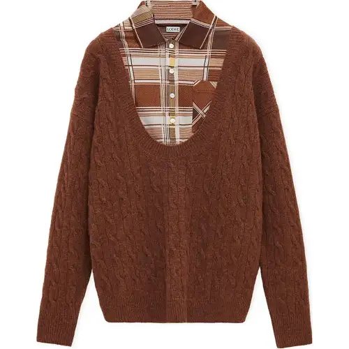 LOEWE FW24 Cashmere Sweater Men's Brown