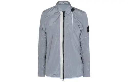 STONE ISLAND Jackets Men's Silver Lapel Moderate Other