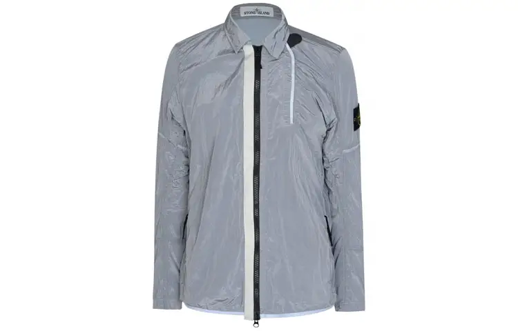 STONE ISLAND Jackets Men's Silver Lapel Moderate Other