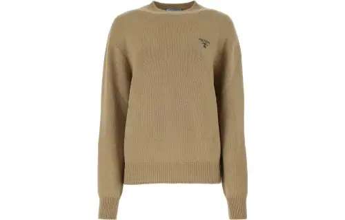 PRADA Sweaters Men's Brown Crew Neck Moderate Other