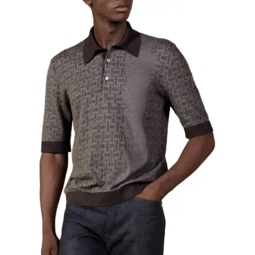 HERMES SS24 Polo Shirt Men's Dusty Gray