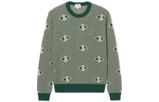 LACOSTE Sweaters Men's Green Crew Neck Moderate Other