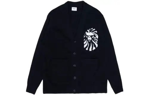 A BATHING APE Black College Cardigan Sweater
