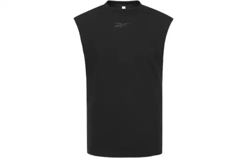 Reebok Tank Tops Unisex Black Crew Neck Moderate Straight Fit