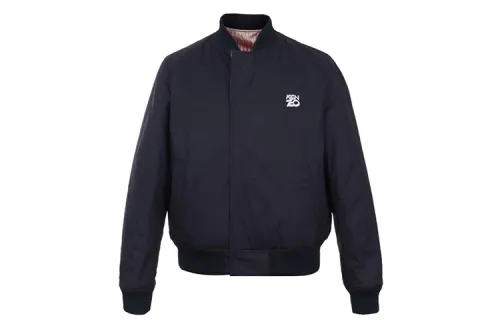 KENZO Jackets Men's Dark Blue Red Baseball Collar Moderate Other