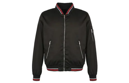 PRADA Jackets Men's Black Baseball Collar Moderate Other