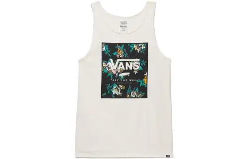 Vans Tank Tops Unisex White Crew Neck Moderate Straight Fit