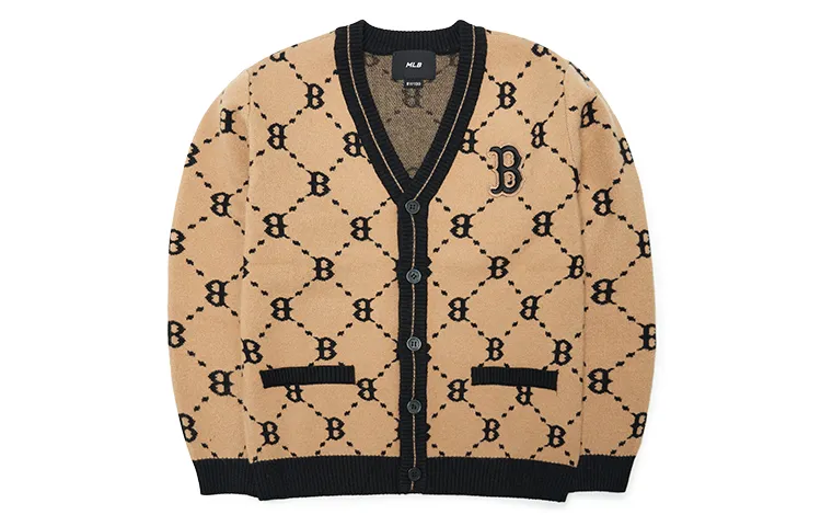 MLB Knitwear Unisex Beige Yellow