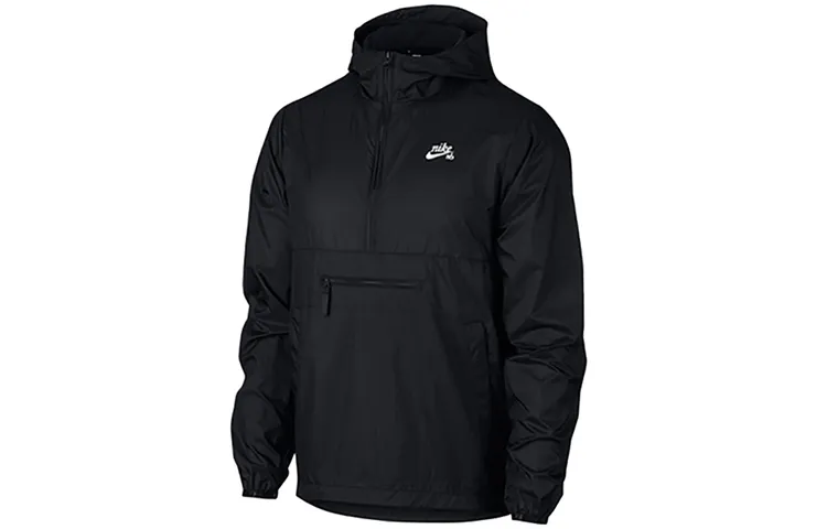 Nike SB Skateboard JKT Jacket Men's Woven Hooded Sports Jacket Black