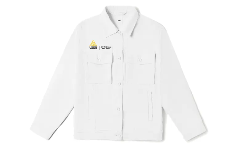 Vans Jackets Unisex Ecru V Neck Moderate Workwear