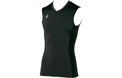 ASICS Tank Tops Men's Black V Neck Moderate Straight Fit