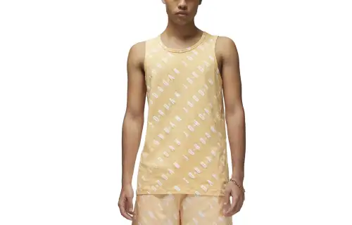 Jordan Tank Tops Men's Gold Crew Neck Moderate Straight Fit