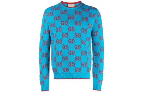 Gg intarsia-knit cotton jumper
