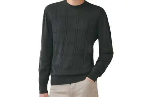 HERMES Sweaters Men's Black Crew Neck Moderate Other