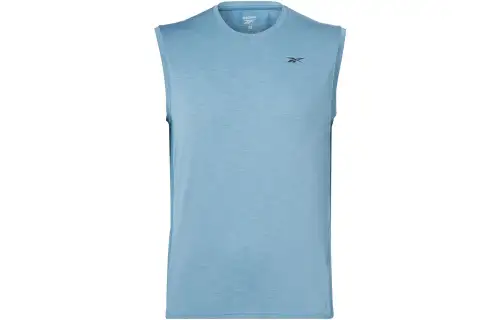 Reebok Tank Tops Men's Blue Crew Neck Moderate Straight Fit