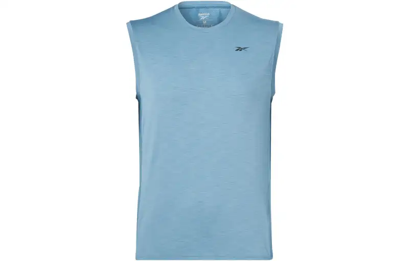 Reebok Tank Tops Men's Blue Crew Neck Moderate Straight Fit