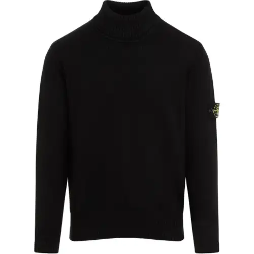 STONE ISLAND Logo Patch Roll Neck Jumper