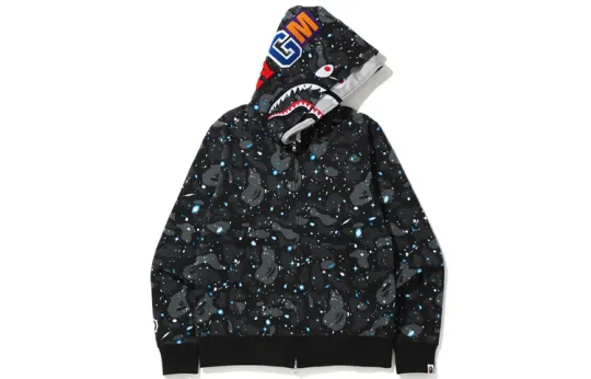 Bape Space Camo Shark Full Zip Double Hoodie