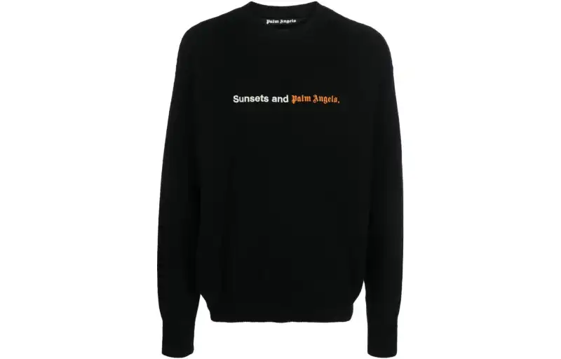 PALM ANGELS Logo Embroidered Crewneck Sweatshirt